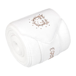 Fleece bandages met strasslogo Wit