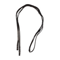 Rênes anglaises Equestro en cuir avec poignées et boucles en acier inoxydable Marron foncé Rênes anglaises Equestro en cuir avec poignées et boucles en acier inoxydable Marron foncé