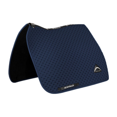 Tapis de dressage Acavallo en tissu technique à pois Sublime Marine Bleu marine