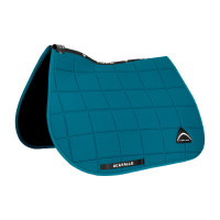 Tapis de selle de saut Acavallo en tissu technique à carreaux Sublime Pétrole Bleu