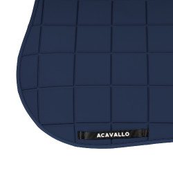 Tapis de selle de saut Acavallo en tissu technique à carreaux Sublime Marine Bleu marine