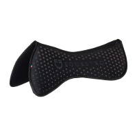 Amortisseur en mousse à mémoire Equestro de forme avec grip pailleté et logo en silicone Noir / argent