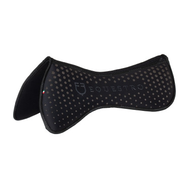 Amortisseur en mousse à mémoire Equestro de forme avec grip pailleté et logo en silicone Noir / argent