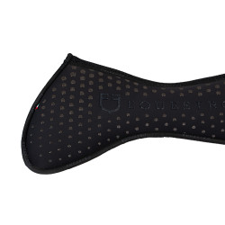 Amortisseur en mousse à mémoire Equestro de forme avec grip pailleté et logo en silicone Noir / argent