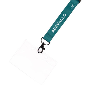Porte-badge avec cordon logo Acavallo Vert