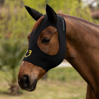 Masque anti-mouches Equestro en élasthanne sans maille aux yeux Noir