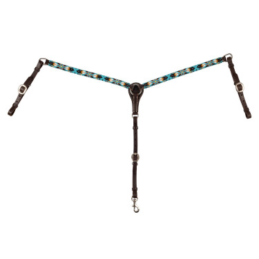 Collier de chasse western Pool's huilé avec perles Navajo SKY Marron foncé