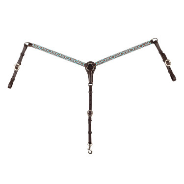 Collier de chasse en cuir Western Pool's avec perles en strass Marron foncé