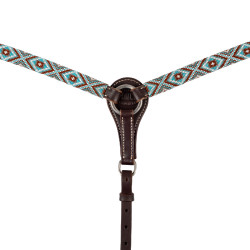 Collier de chasse en cuir Western Pool's avec perles en strass Marron foncé