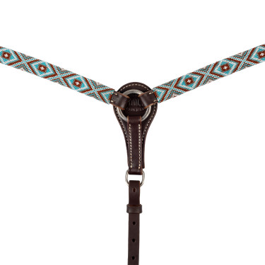 Collier de chasse en cuir Western Pool's avec perles en strass Marron foncé