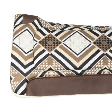 Tapis de selle western Pool's Dakota avec rembourrage en laine écologique Gris / marron / gold