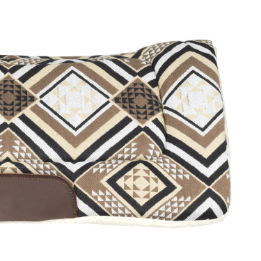 Tapis de selle western Pool's Dakota avec rembourrage en laine écologique Gris / marron / gold