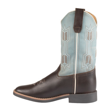 Bottes Western Pool's Arrow pour enfants Marron / bleu ciel