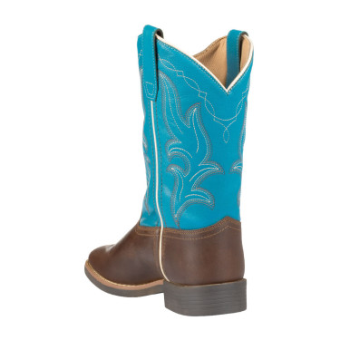 Bottes western Pool's Ranch pour enfants Marron foncé / turquoise