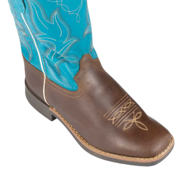 Ranch western laarzen voor kinderen Donkerbruin / turquoise