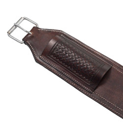 Selle western Wade Arizona Pool's avec sangle arrière et protection de couteau Marron foncé / naturel