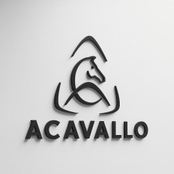 Logo contratto Acavallo présespacé pour mur h 35 cm Noir