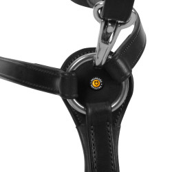 Collier de chasse Equestro à fourche en Y en cuir Noir
