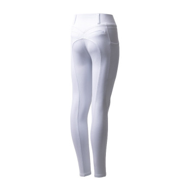 Pantalon d'équitation Horze Mira enfant fond intégral Blanc brillant