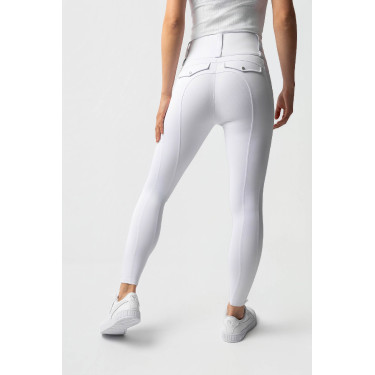 Hybride legging Horze Anya dames fullgrip Glanzend wit