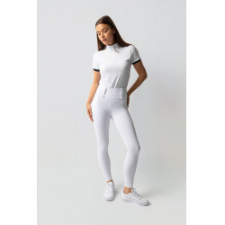 Legging Hybrid Horze Anya femme fullgrip Blanc brillant