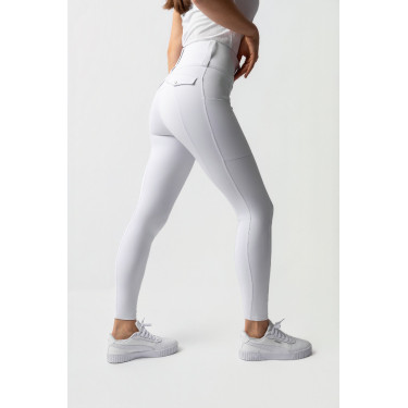 Legging Hybrid Horze Anya femme fullgrip Blanc brillant