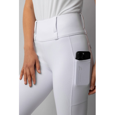 Hybride legging Horze Anya dames fullgrip Glanzend wit