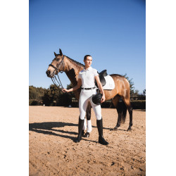 Legging Hybrid Horze Anya femme fullgrip Blanc brillant