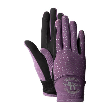 Horze Fay JR Handschoenen Zwarte pruim Violet