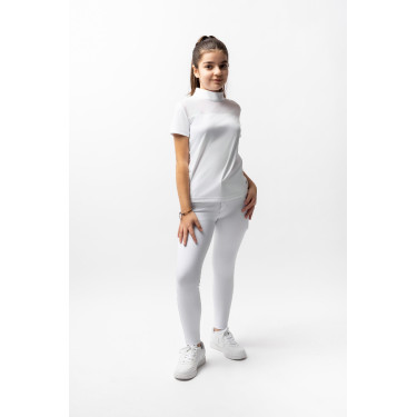 Wedstrijdpolo Horze Kaya kind strass Glanzend wit