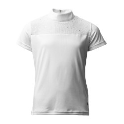 Wedstrijdpolo Horze Kaya kind strass Glanzend wit