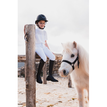 Wedstrijdpolo Horze Kaya kind strass Glanzend wit