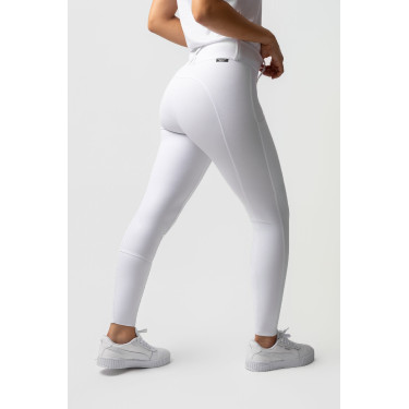 Pantalon Horze Grand Prix III Show fond intégral femme Blanc brillant