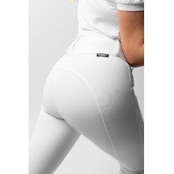 Pantalon Horze Grand Prix III Show fond intégral femme Blanc brillant