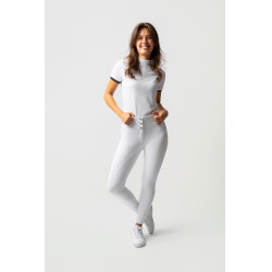Pantalon d'équitation Horze Leonie fond intégral femme Blanc brillant Pantalon d'équitation Horze Leonie fond intégral femme Blanc brillant