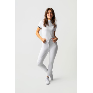 Pantalon d'équitation Horze Leonie fond intégral femme Blanc brillant Pantalon d'équitation Horze Leonie fond intégral femme Blanc brillant