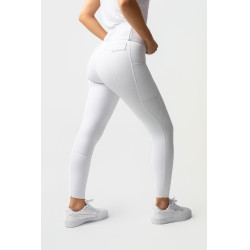Pantalon d'équitation Horze Leonie fond intégral femme Blanc brillant Pantalon d'équitation Horze Leonie fond intégral femme Blanc brillant