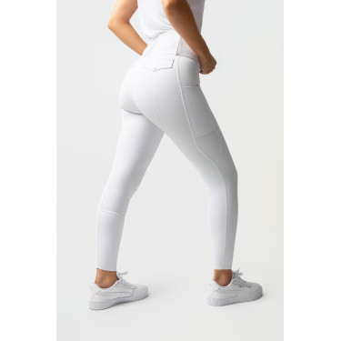 Pantalon d'équitation Horze Leonie fond intégral femme Blanc brillant Pantalon d'équitation Horze Leonie fond intégral femme Blanc brillant