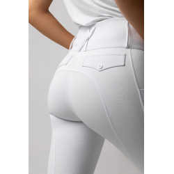 Pantalon d'équitation Horze Leonie fond intégral femme Blanc brillant Pantalon d'équitation Horze Leonie fond intégral femme Blanc brillant