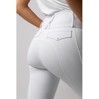 Pantalon d'équitation Horze Leonie fond intégral femme Blanc brillant Pantalon d'équitation Horze Leonie fond intégral femme Blanc brillant