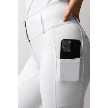 Pantalon d'équitation Horze Leonie fond intégral femme Blanc brillant Pantalon d'équitation Horze Leonie fond intégral femme Blanc brillant