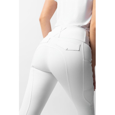 Pantalon d'équitation Horze Leonie fond intégral femme Blanc brillant Pantalon d'équitation Horze Leonie fond intégral femme Blanc brillant