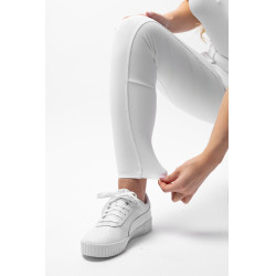 Pantalon d'équitation Horze Leonie fond intégral femme Blanc brillant Pantalon d'équitation Horze Leonie fond intégral femme Blanc brillant