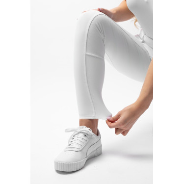 Pantalon d'équitation Horze Leonie fond intégral femme Blanc brillant Pantalon d'équitation Horze Leonie fond intégral femme Blanc brillant