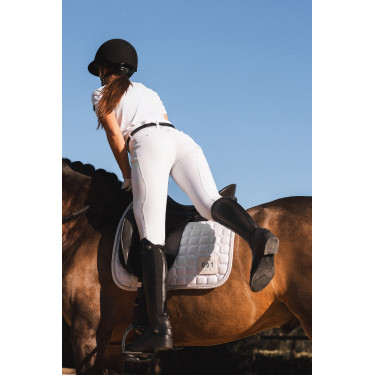 Pantalon d'équitation Horze Leonie fond intégral femme Blanc brillant Pantalon d'équitation Horze Leonie fond intégral femme Blanc brillant