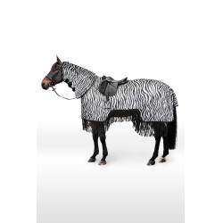 Couverture anti-mouches Horze Defender avec franges Zèbre Motifs