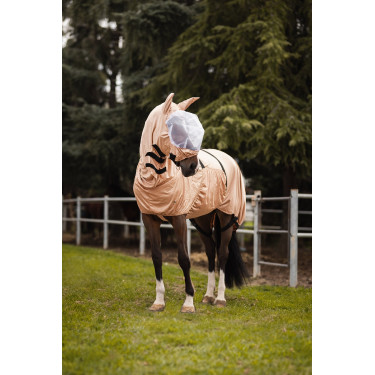 Horze combo masker en halsbeschermer tegen eczeem Lichtbruin Horze combo masker en halsbeschermer tegen eczeem Lichtbruin