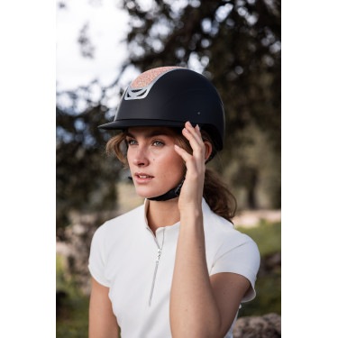 Casque d'équitation ornement en cristal Horze Arix II Noir / pêche Casque d'équitation ornement en cristal Horze Arix II Noir / pêche