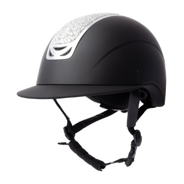 Casque d'équitation ornement en cristal Horze Arix II Noir / argent