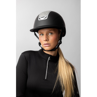 Casque d'équitation ornement en cristal Horze Arix II Noir / argent